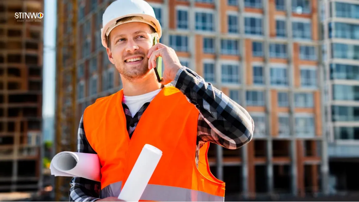 Construction worker in Romania